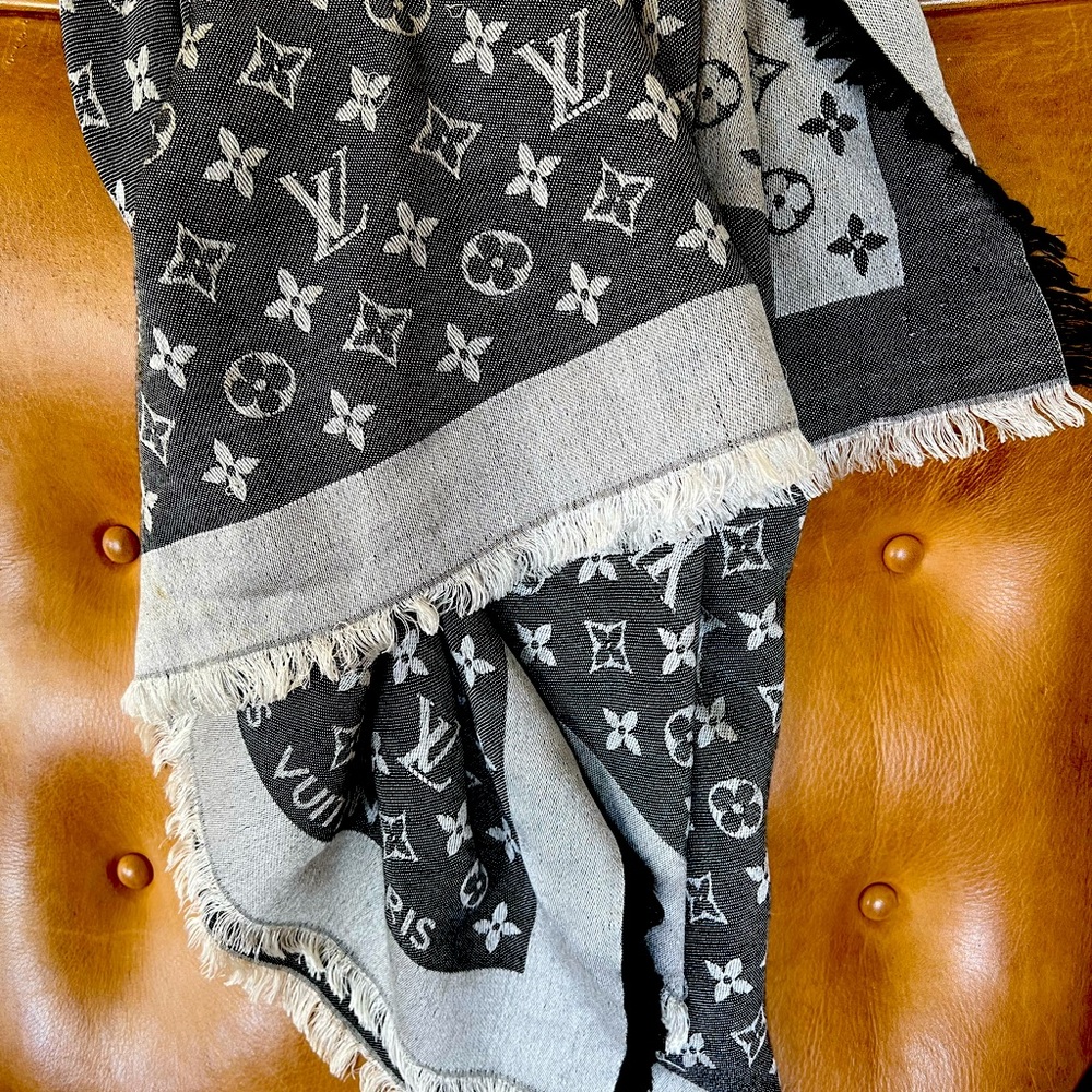 Black Denim Louis Vuitton Shawl -